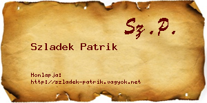 Szladek Patrik névjegykártya
