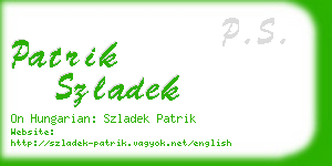 patrik szladek business card